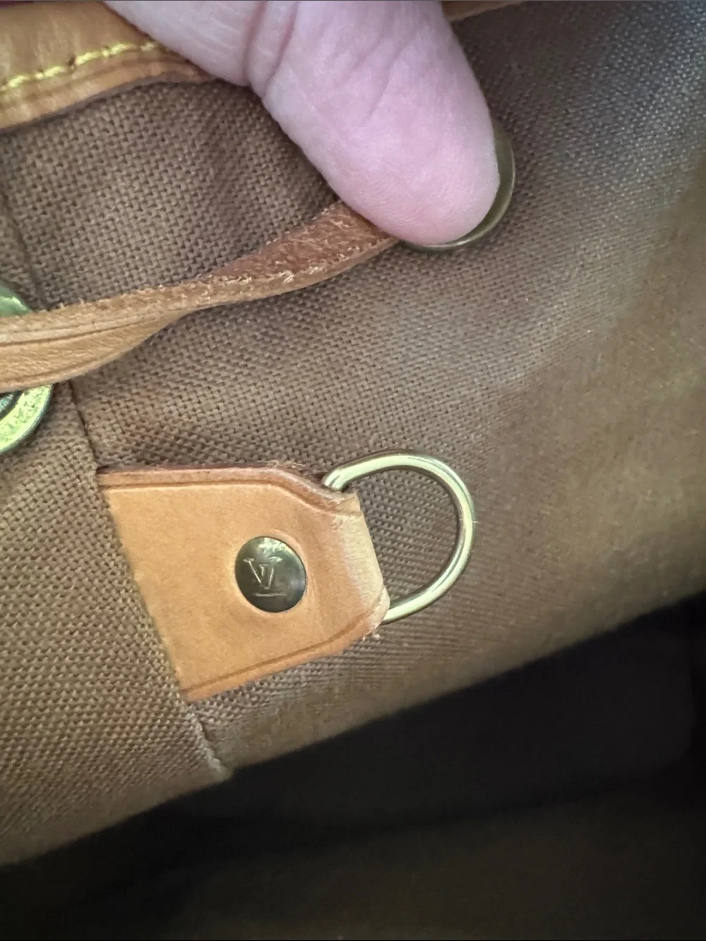 Louis Vuitton Monogram Drawstring Mini Backpack in Brown and Tan Leather Trim